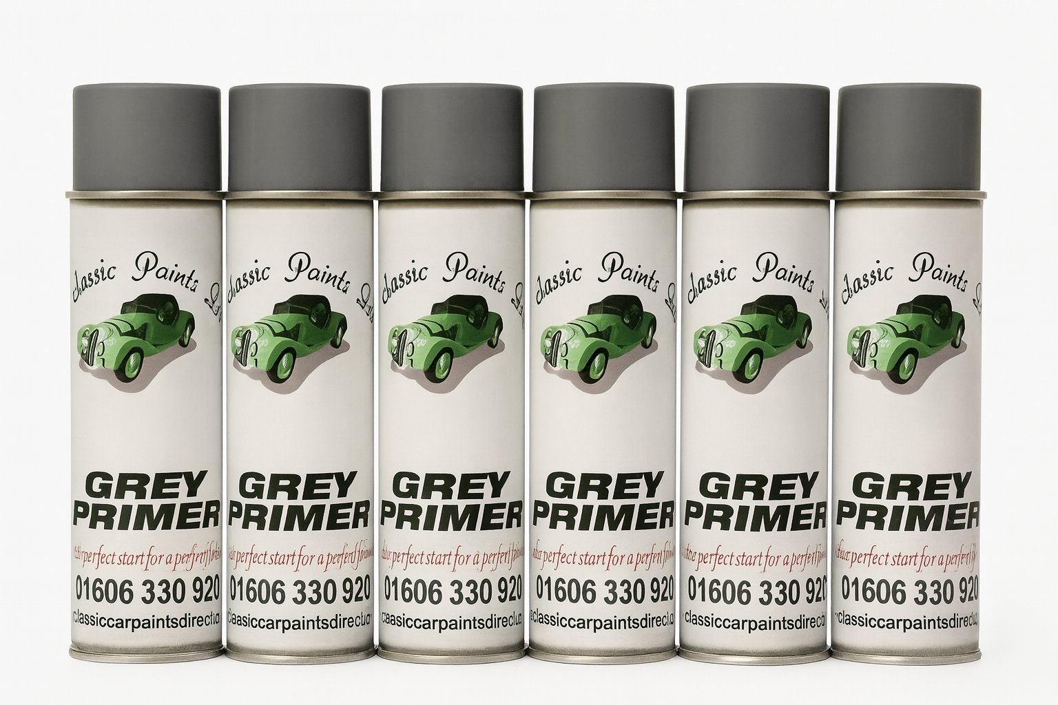 6 x Classic Car Paints Direct Gloss White Aerosol – 500ml