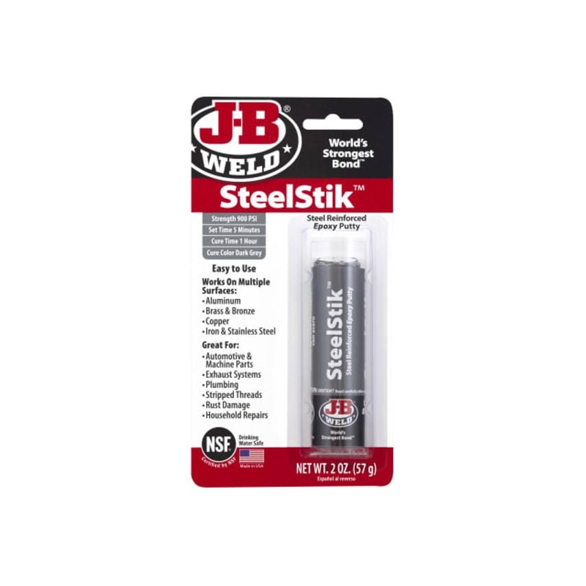 JB Weld SteelStik Epoxy Putty – Steel-Reinforced Repair Putty for Metal, Pipes, Automotive & DIY Fixes