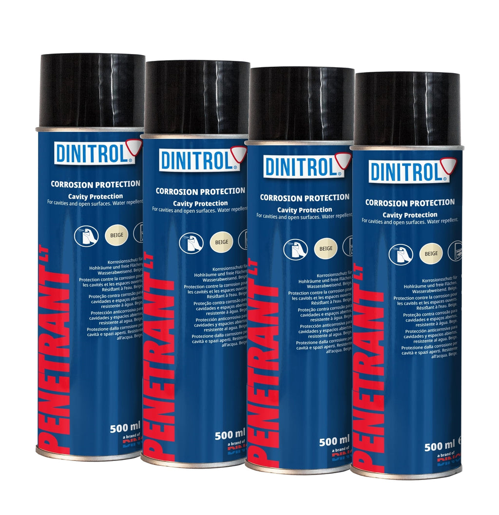 Dinitrol Penetrant LT Cavity Protection Wax – 500ml Aerosol, 1L Schutz & 5L Container (1/4/12 Packs)