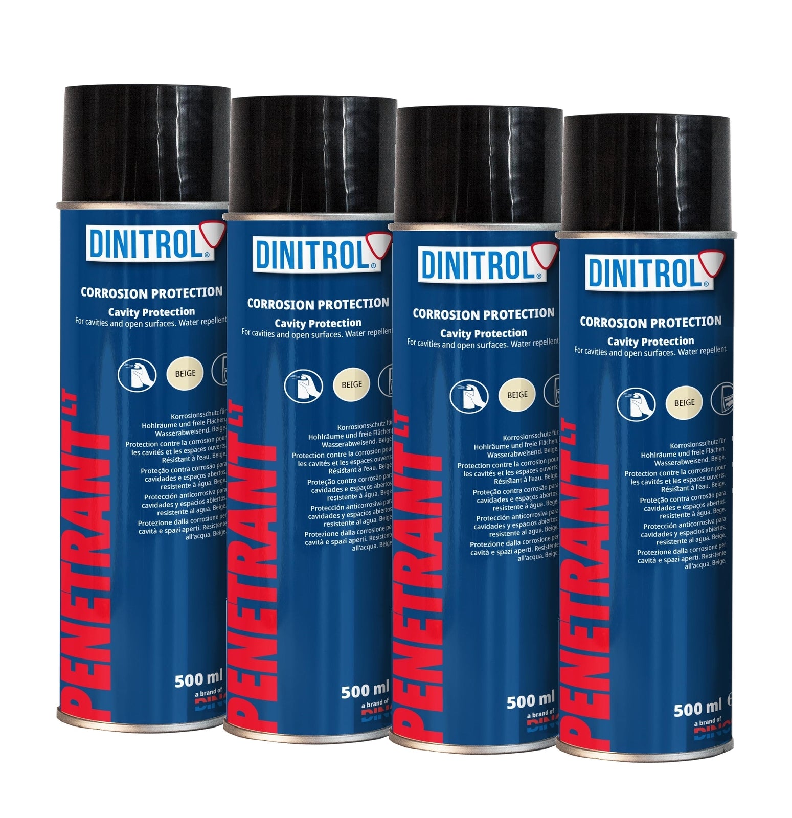 Dinitrol Penetrant LT Cavity Protection Wax – 500ml Aerosol, 1L Schutz & 5L Container (1/4/12 Packs)